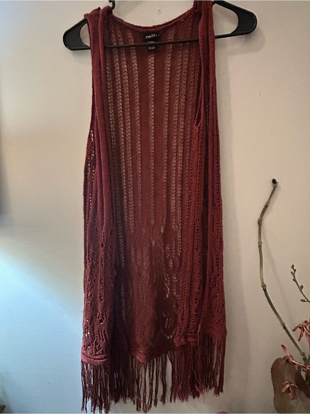 Rue21 Open Knit Sweater - Burgundy
